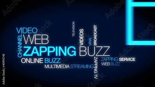 Web zapping buzz web tv tag cloud animation video photo