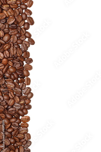 geröstete Kaffeebohnen linke Seite