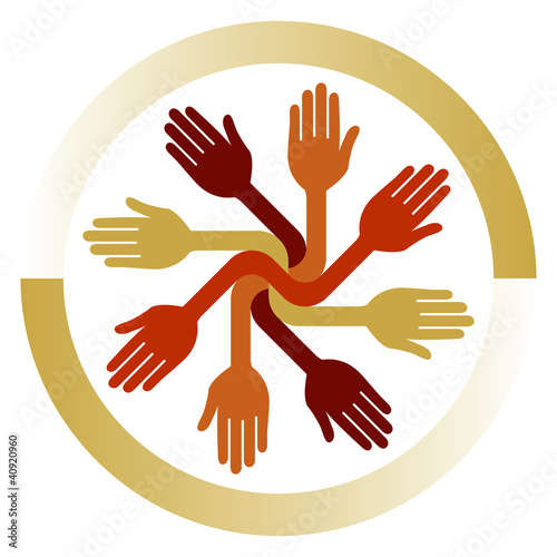Lets work together hands vector.