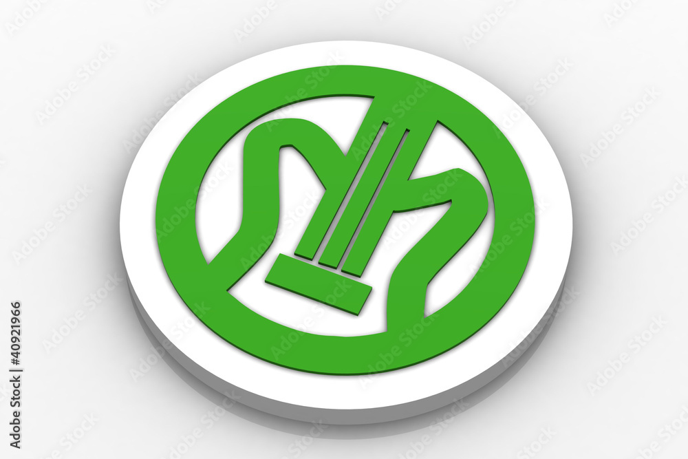 3D rendered illustration of button icon with music note symbol 3D rendered illustration of button icon with music note symbol