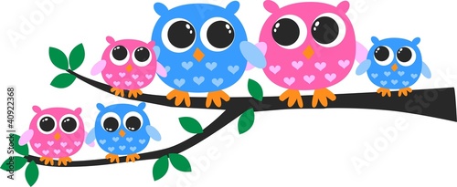 cute owl family
