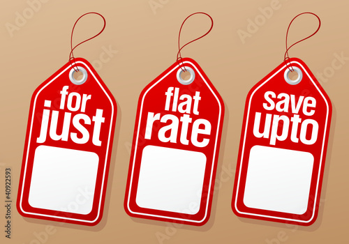 Sale labels with empty place for price