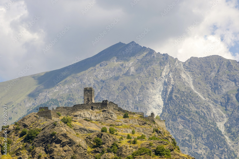 Ruin of castle in Valle d'Aosta