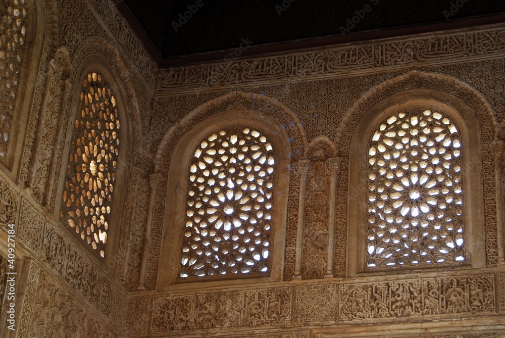 Interior decor, Alhambra Palace, Granada © Arena Photo UK