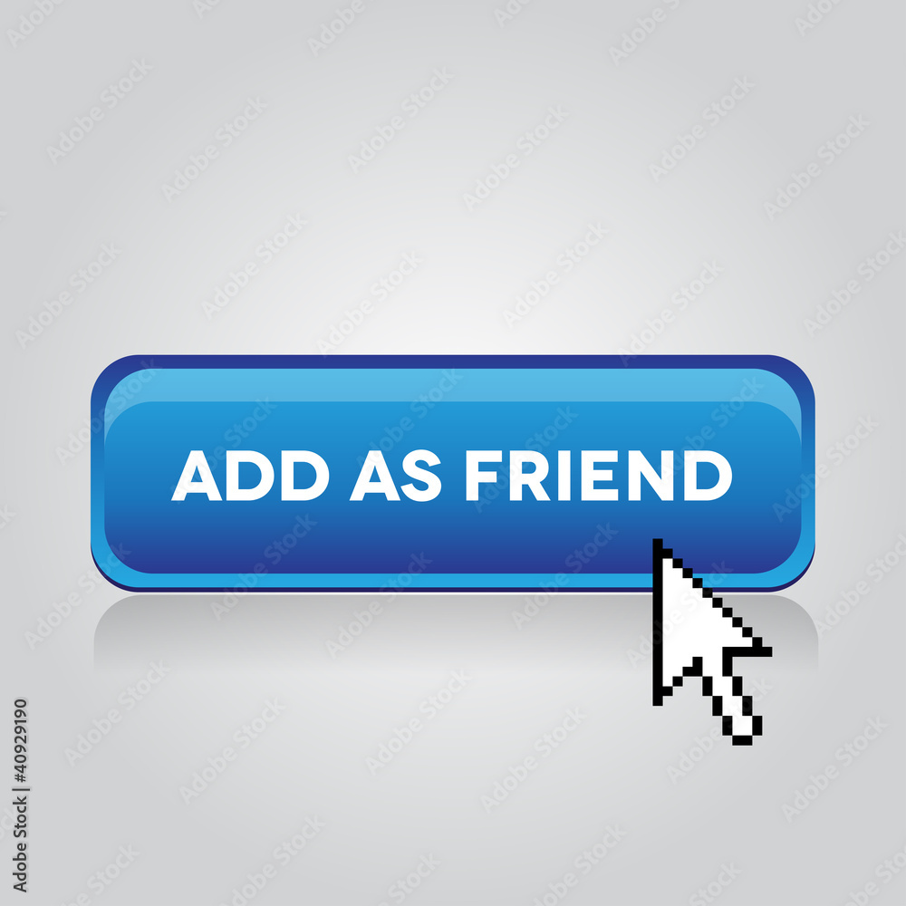 Blue add as friend button with mouse cursor Blue add as friend button with mouse cursor