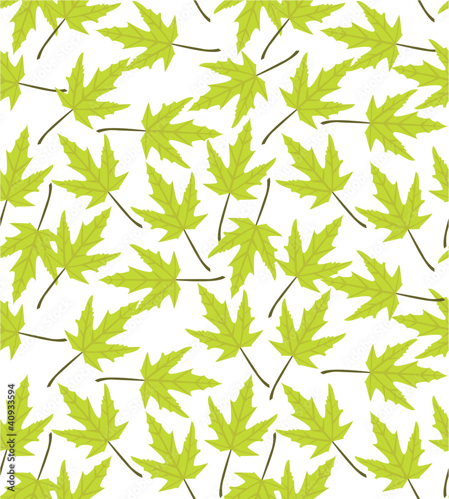 Obraz premium Green leaves seamless pattern vector