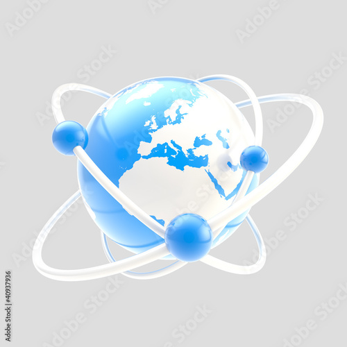 Science symbol as atom sign isolated