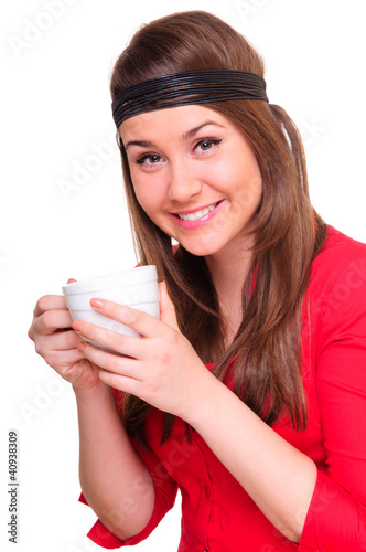 girl with a cup of tea