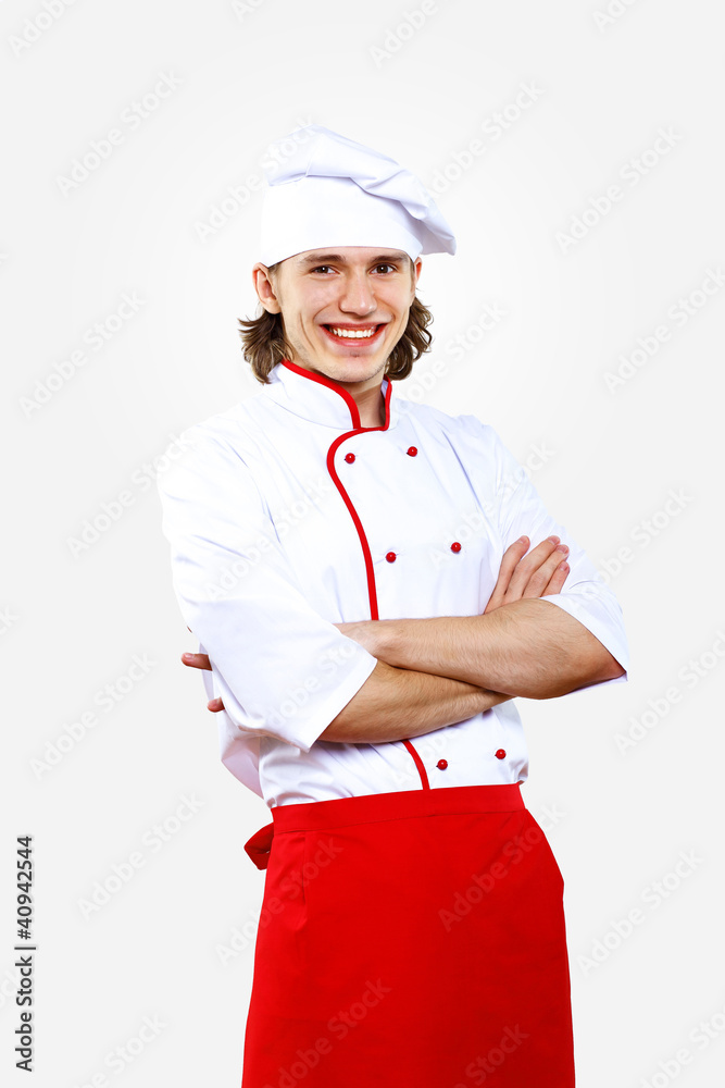 Portrait of a young cook in uniform Portrait of a young cook in uniform