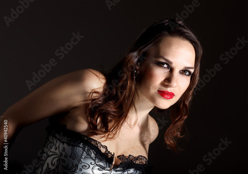 Studio portrait of young beautiful woman