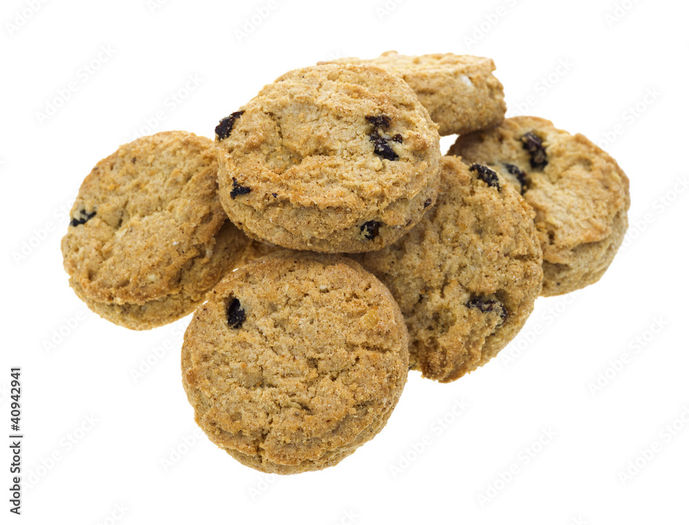 Group of bite size oatmeal raisin cookies Group of bite size oatmeal raisin cookies