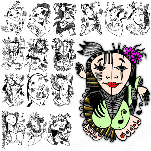action diva style character design witch costume