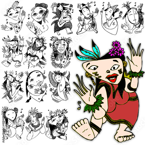 action diva style character design feathers costume