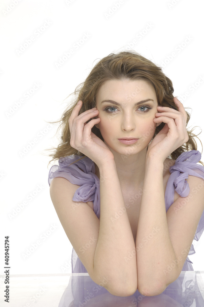 Beautiful girl with health skin of face