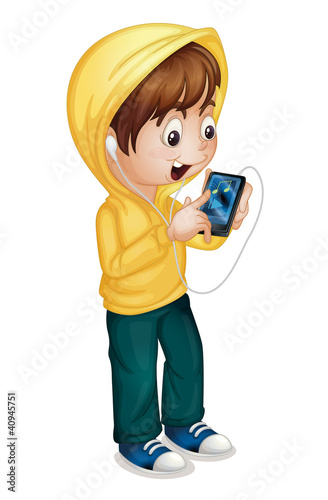 Kid using tablet