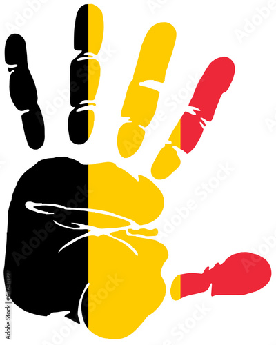 hand print flag of belgium