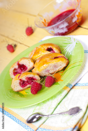 Homemade pastry with cherries