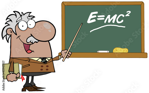Happy Black Professor Discussing Mass Energy Equivalence Physics