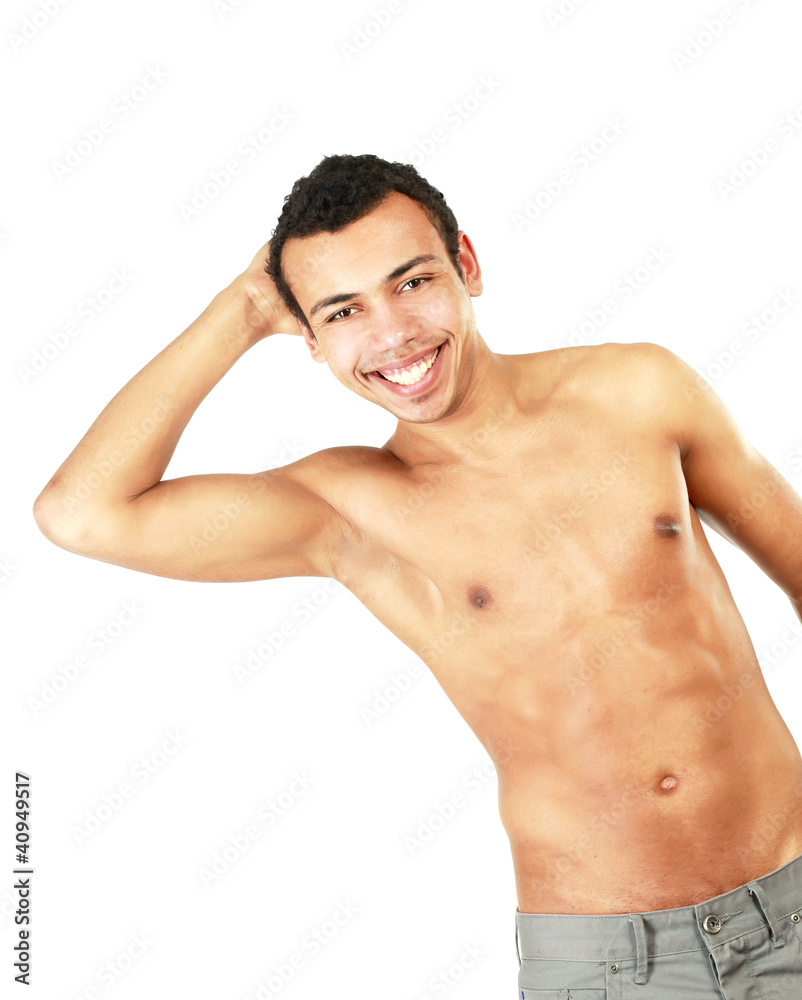 Strong man with a helathy body isolated over white Strong man with a helathy body isolated over white