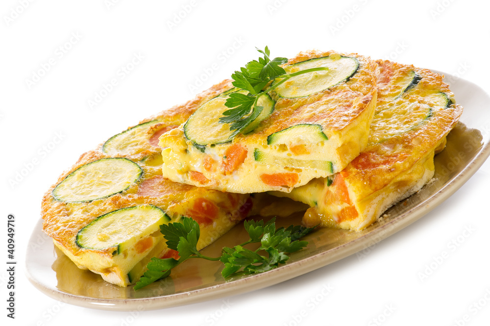 omelette with carrot zucchinis and parsley omelette with carrot zucchinis and parsley