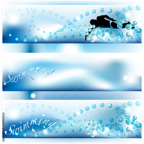 Set of 3 swimming banners