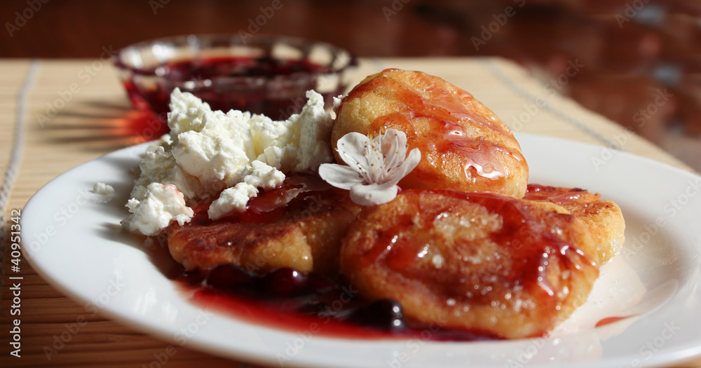 Pancake and jam of cherry Pancake and jam of cherry