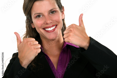 Thumbs up from a businesswoman