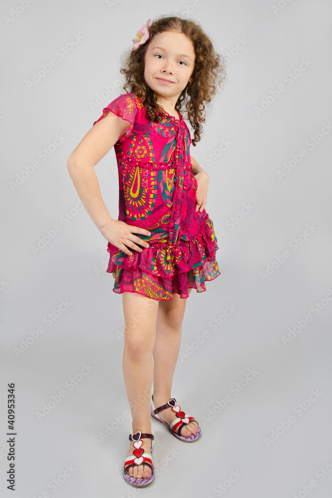 Portrait of smiling little girl in nice dress Portrait of smiling little girl in nice dress