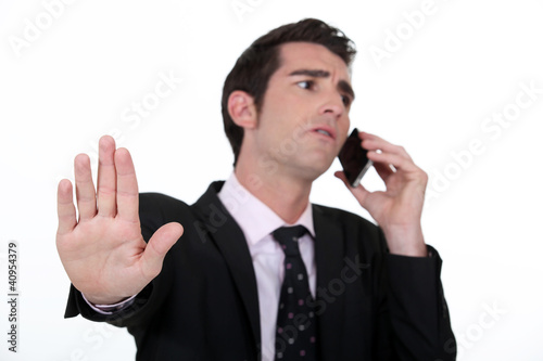 Obraz na płótnie businessman receiving important call