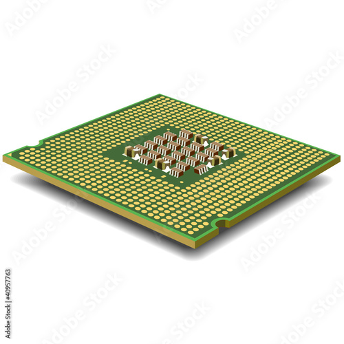 Computer micro processor. Vector.