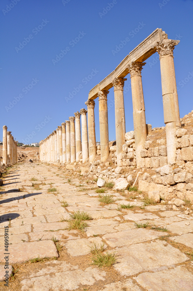 Fototapeta premium First cross street, Jerash (Jordan)