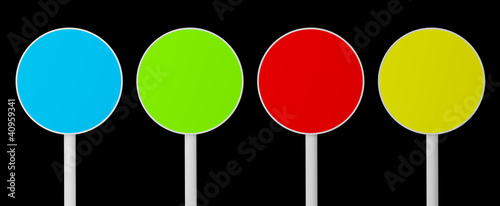the round color isolated plates