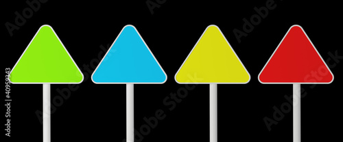 three-coal color signs