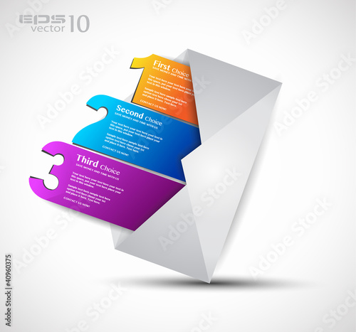 Postcard  menù with 3 choices. Ideal for web usage, depliant ...