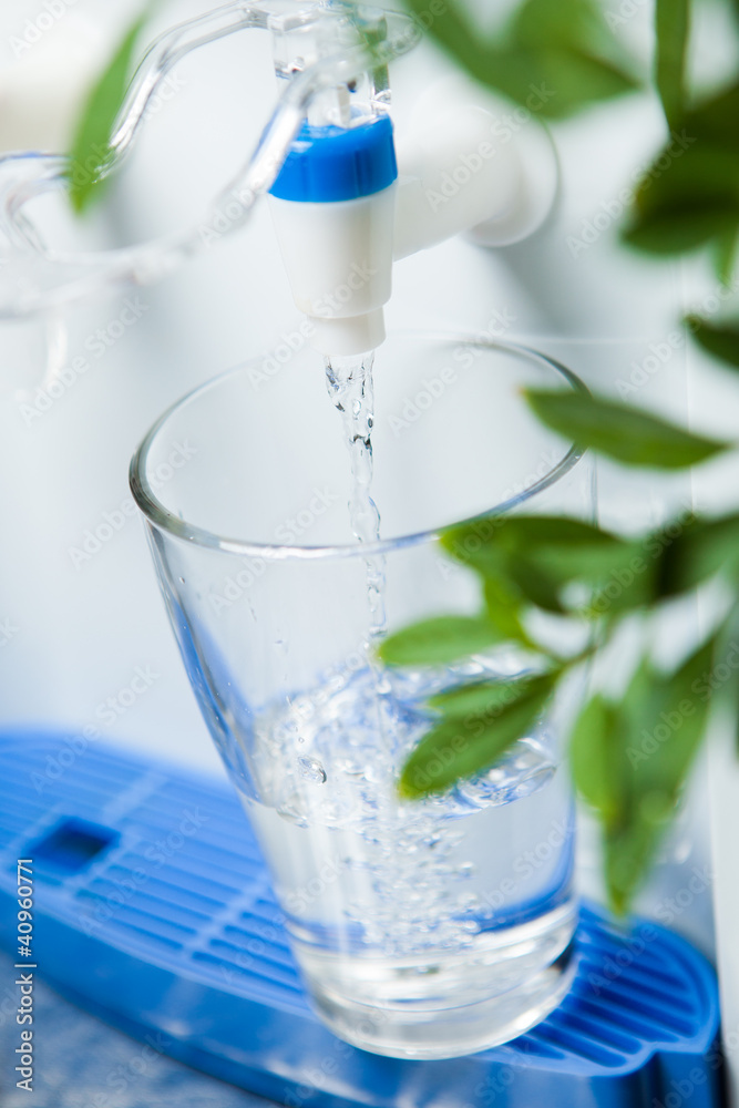 pouring a glass of water