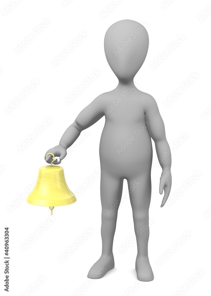 3d render of cartoon character with bell 3d render of cartoon character with bell