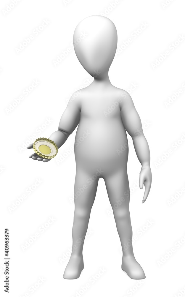 3d render of cartoon character with bottle lid 3d render of cartoon character with bottle lid