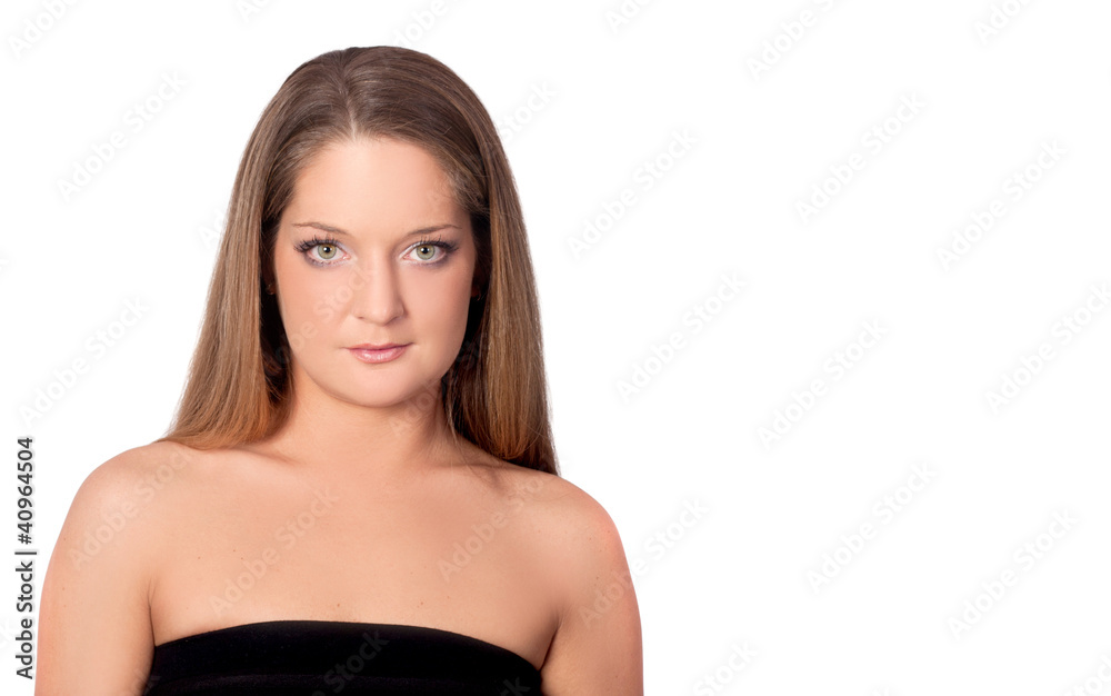 portrait of beautiful woman on white background portrait of beautiful woman on white background