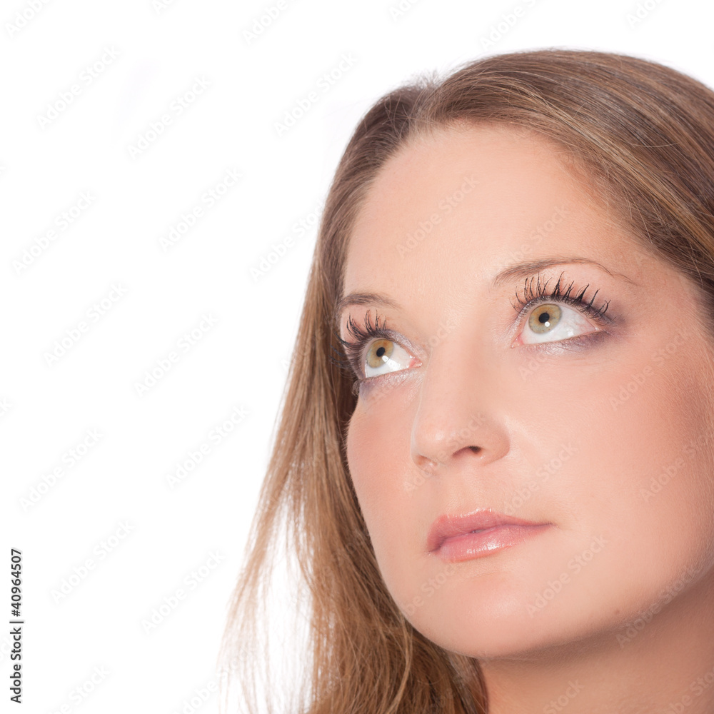 portrait of beautiful woman on white background portrait of beautiful woman on white background