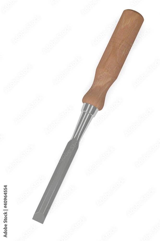 3d render of wood chisel 3d render of wood chisel