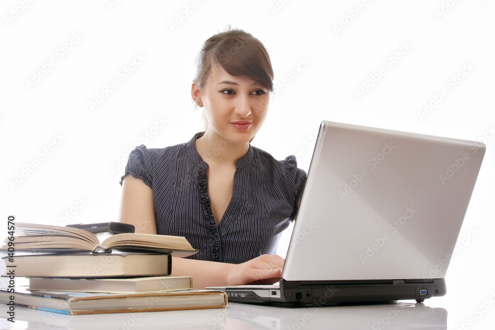 Portrait of beautiful business woman with laptop Portrait of beautiful business woman with laptop
