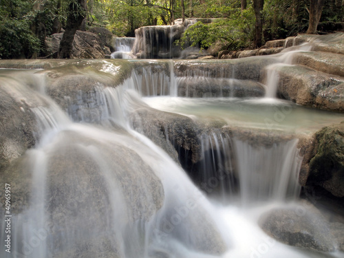 Fototapeta Naklejka Na Ścianę i Meble -  Waterfall with water flowing around