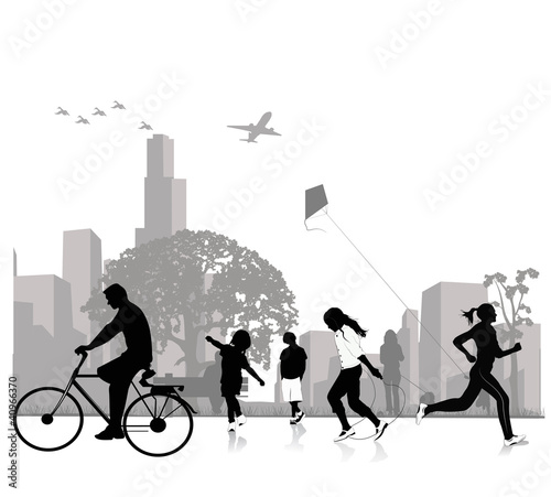Stock Vector Illustration: Park