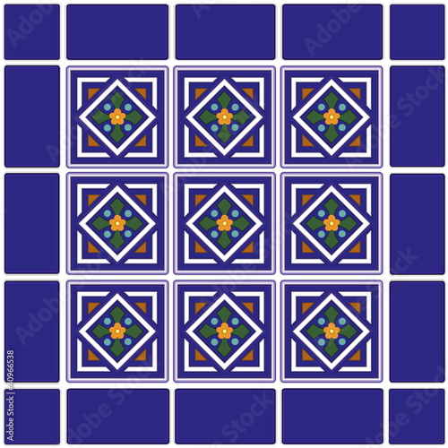 Seamless Tiles, Mexican ceramic. EPS includes 2 pattern swatches