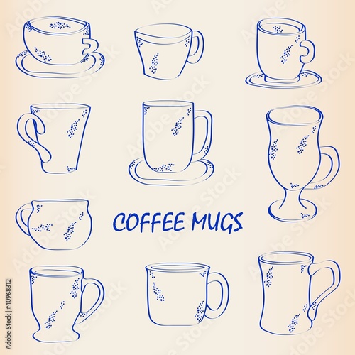 Coffee Mugs Icon Set
