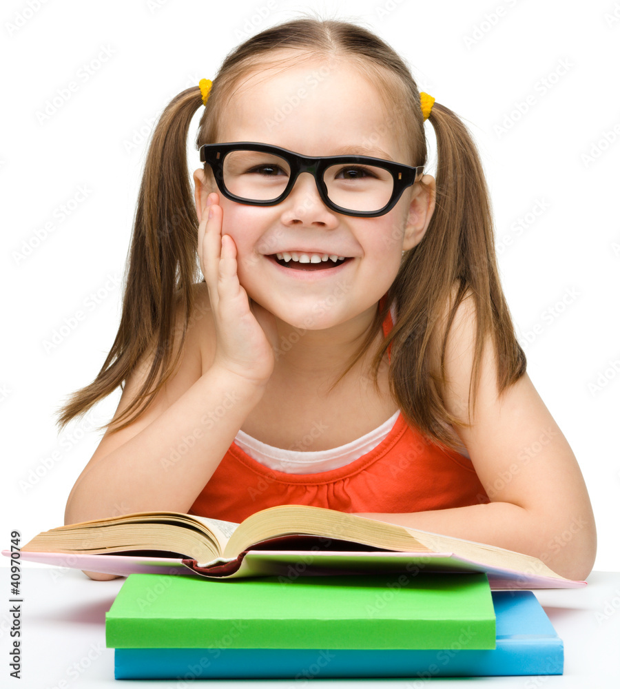 Cute little girl with books Cute little girl with books