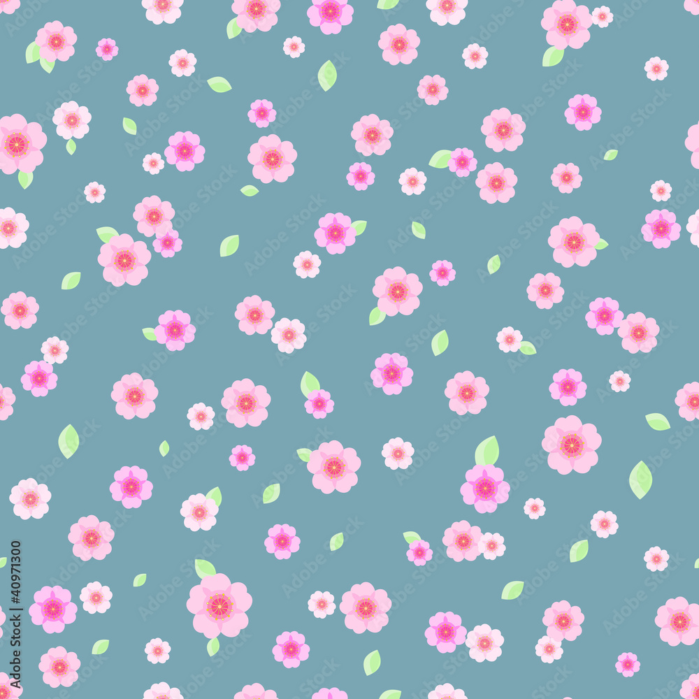 Seamless Pattern with Pink and White Flowers Seamless Pattern with Pink and White Flowers
