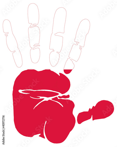 hand print flag of Poland
