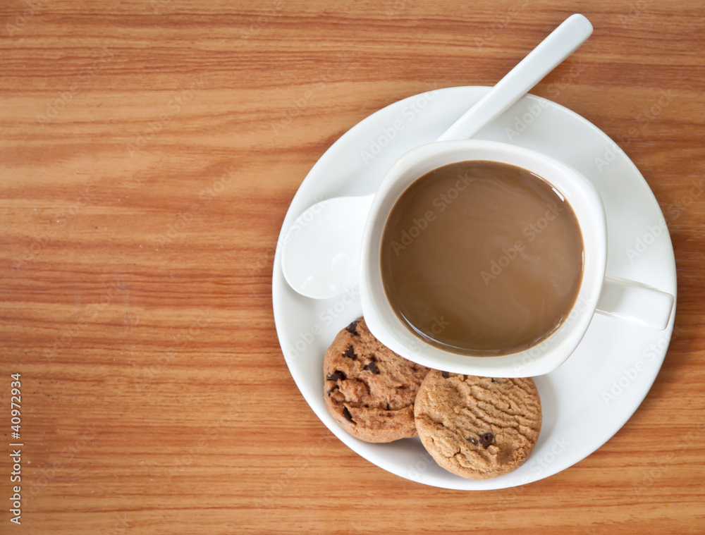Obraz premium coffee cup with cookie .