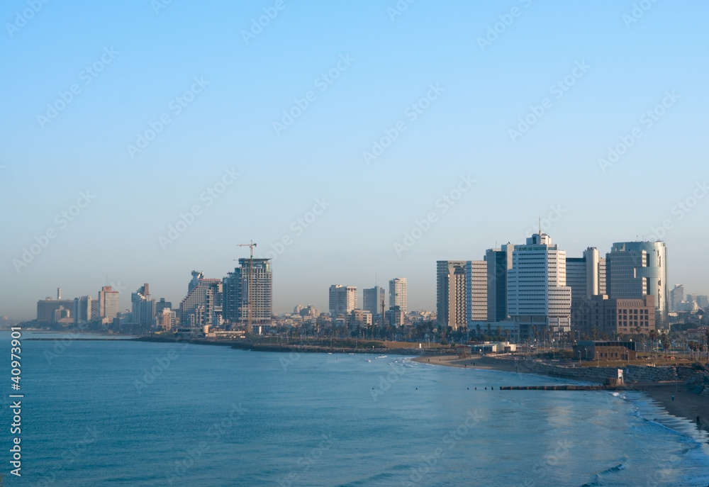 Morning view of Tel Aviv seaside, Israel